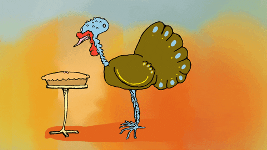 Gobble Turkey Eating Pie GIF