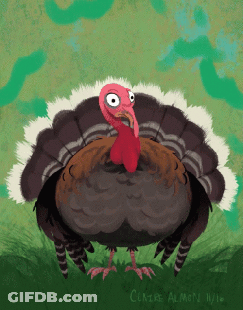 Gobbling Animated Turkey Meme GIF