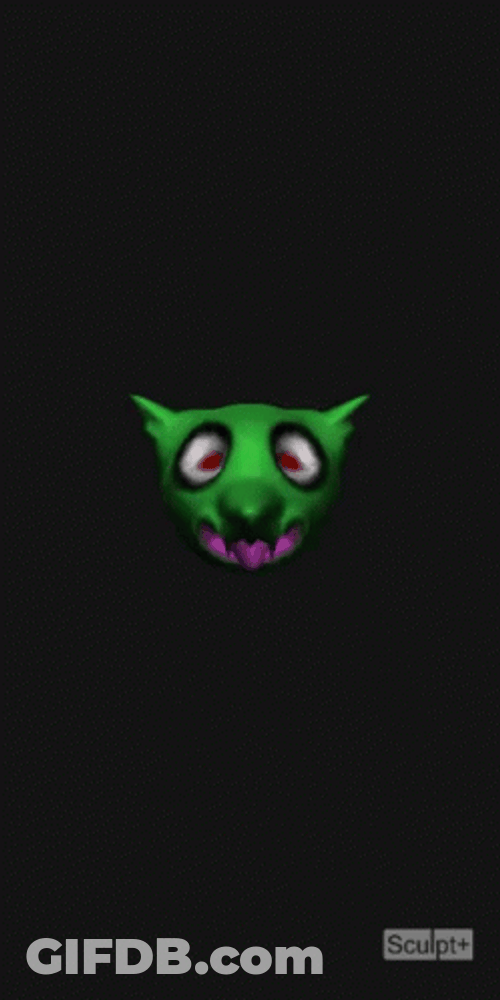 Goblin Head Spinning Dark Cave GIF