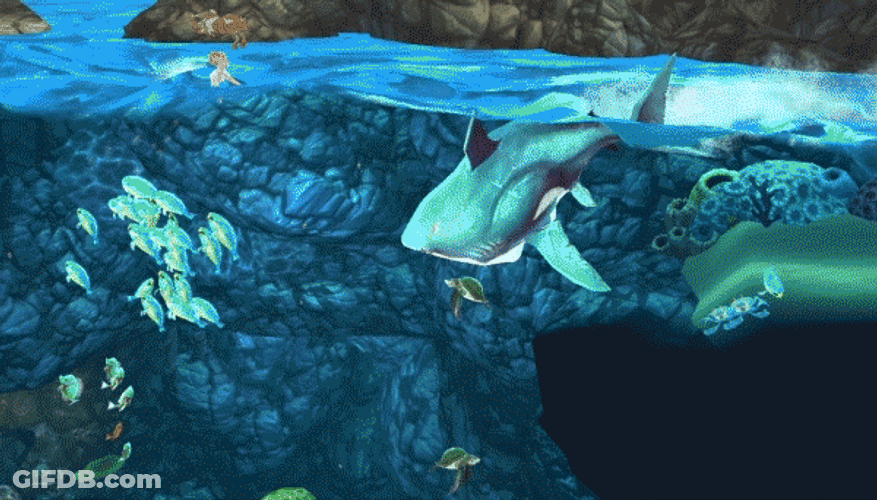 Goblin Shark In Animated Game Jumping GIF