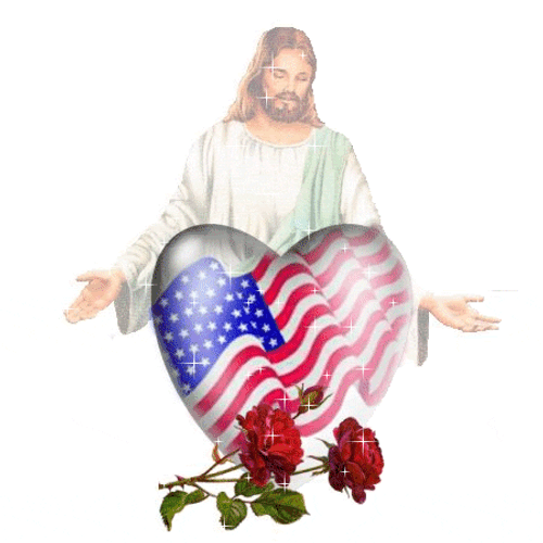 God Bless America Animated Jesus GIF