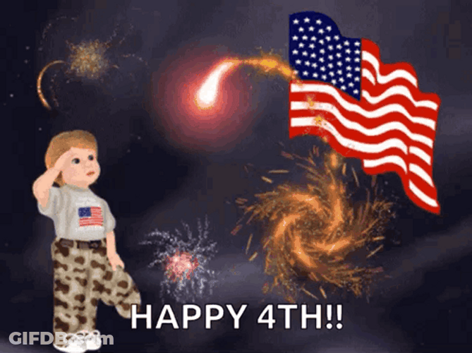 God Bless America Fireworks Display GIF