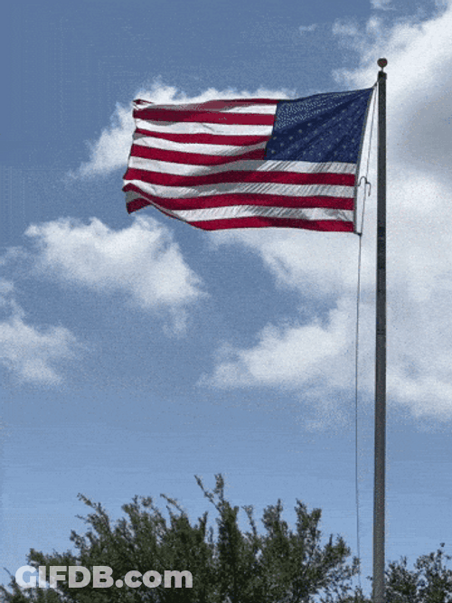 God Bless America Fluttering Flag GIF
