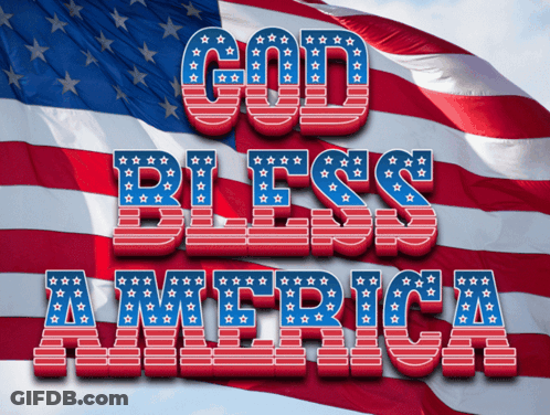 God Bless America Poster With American Flag GIF