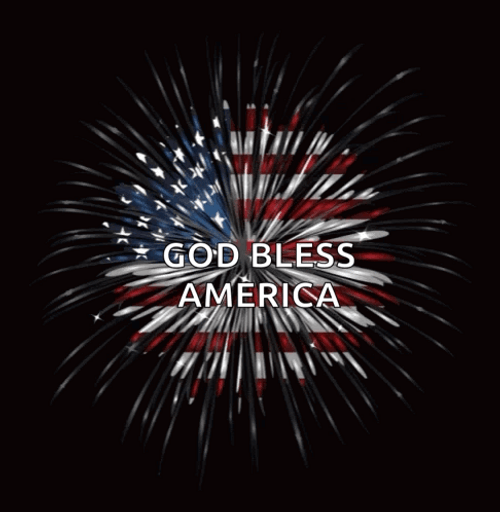 God Bless America Sparkling Fireworks GIF