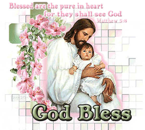 God Bless Jesus Carrying Baby GIF