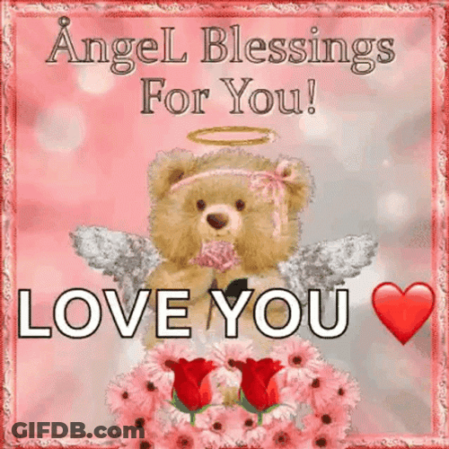 God Bless You Angel Bear GIF