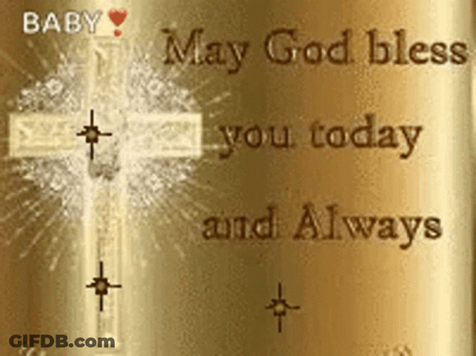 God Bless You Sparkling Gold Wish GIF