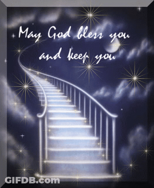 God Bless You Sparkling Stairs GIF