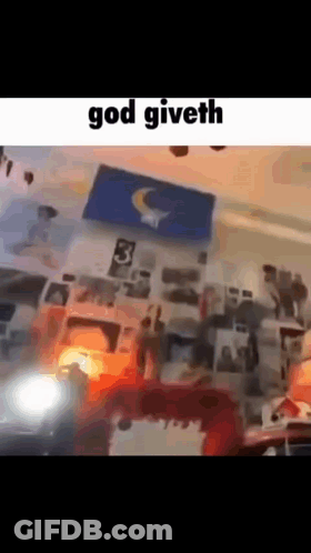 God Giveth Words On Blurred Room GIF