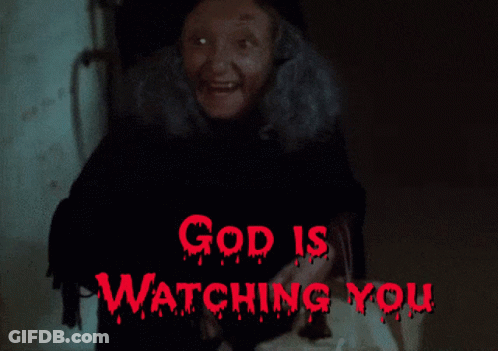 God Is Watching You Poster With Woman GIF