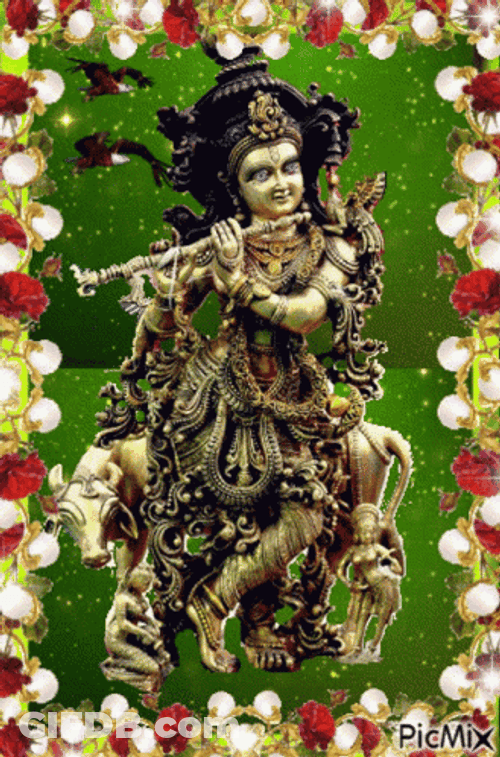 God Krishna Statue GIF