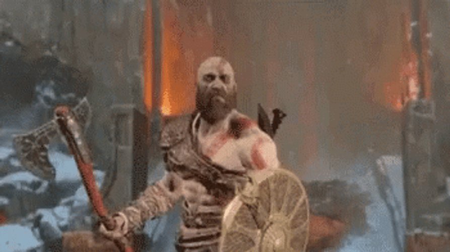 God Of War Happy Kratos Saying Yes GIF