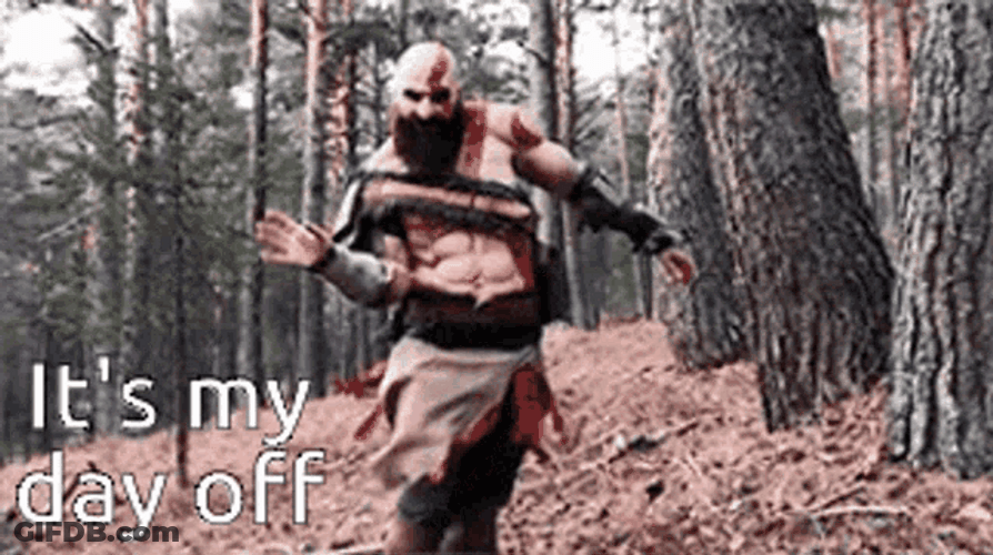 God Of War Kratos It's My Day Off GIF