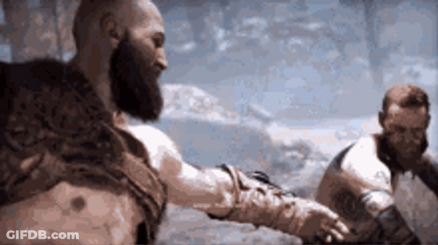 God Of War Stranger Baldur Punched Kratos GIF