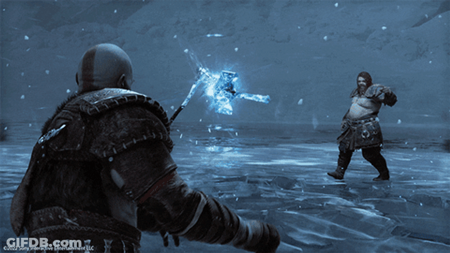 God Of War Strong Kratos Versus Modi GIF