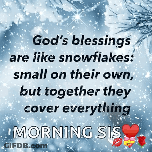 God's Blessings Are Like Snowflakes Quote GIF