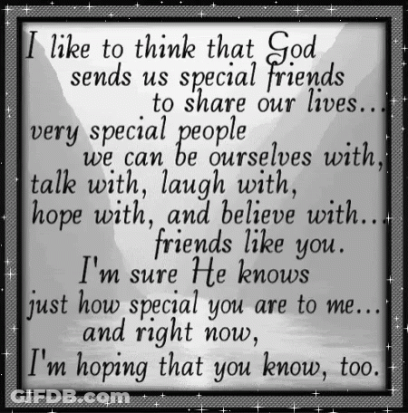 God Sends Us Special Friends GIF