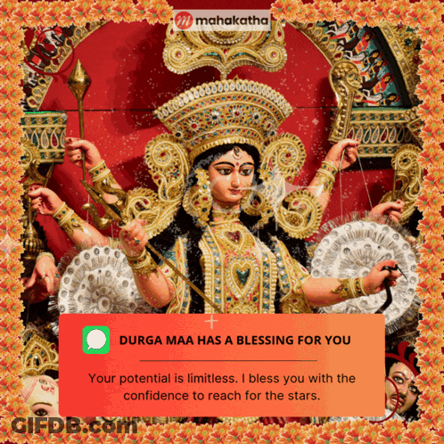 Goddess Durga Maa Blessing For You GIF