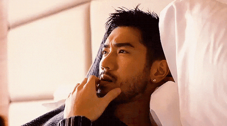 Godfrey Gao Thinking In Bed GIF
