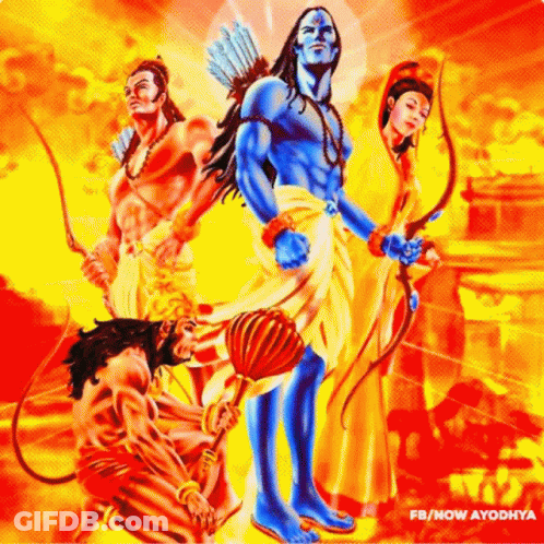 Gods Including Ram With Bow And Arrow GIF