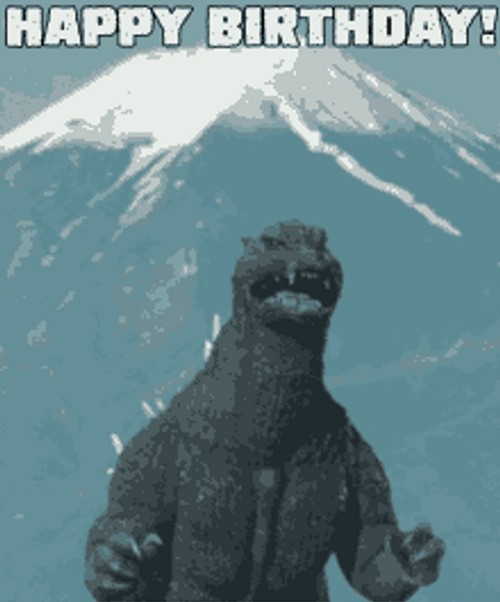 Godzilla Birthday Greeting GIF