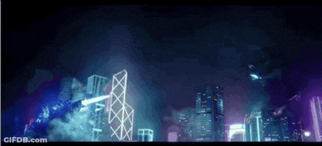 Godzilla Dance Of Fire Blown Up GIF