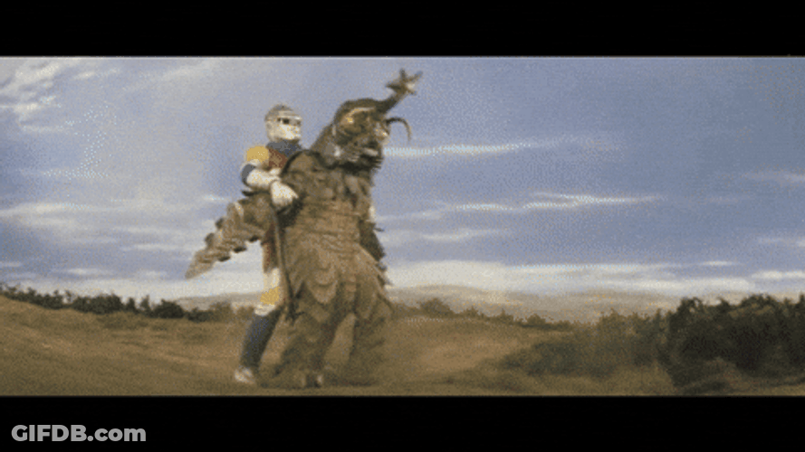Godzilla Do Break Dance With Ultraman GIF