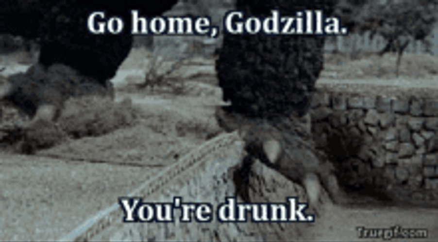 Godzilla  Drunk Meme GIF