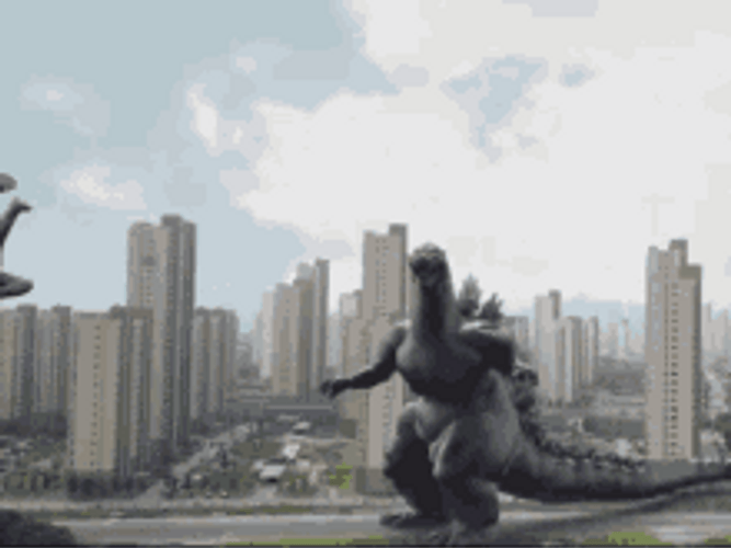 Godzilla FIghts Ultraman GIF
