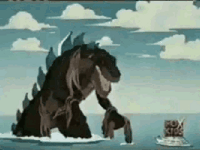 Godzilla Fire Breath On Octopus GIF