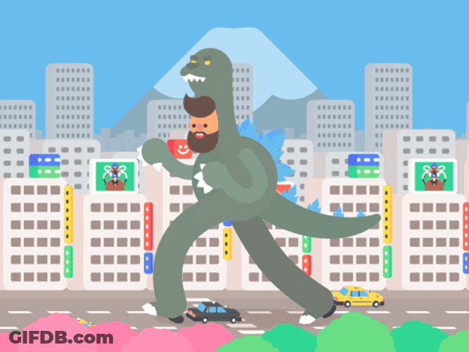 Godzilla Made Buildings Dance GIF