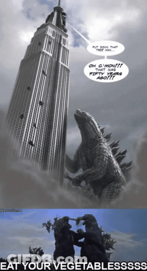 Godzilla Meme Eat Your Vegetables GIF