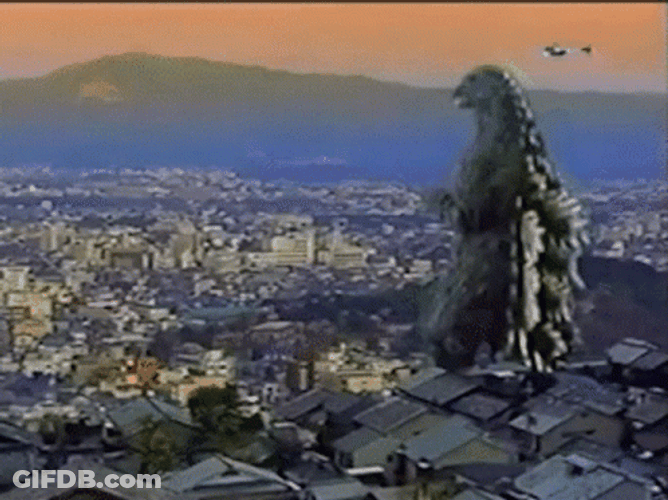 Godzilla Minus One Attacking Heart Shape GIF