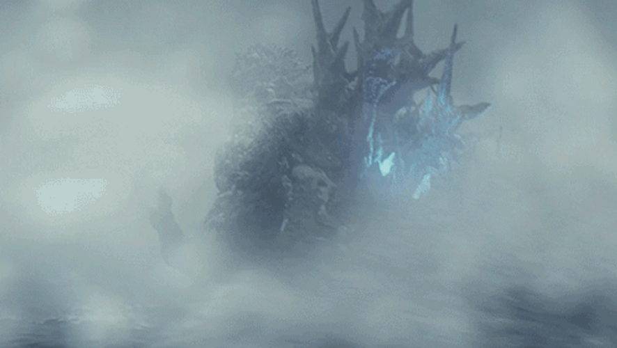 Godzilla Minus One Roaring On The Water GIF