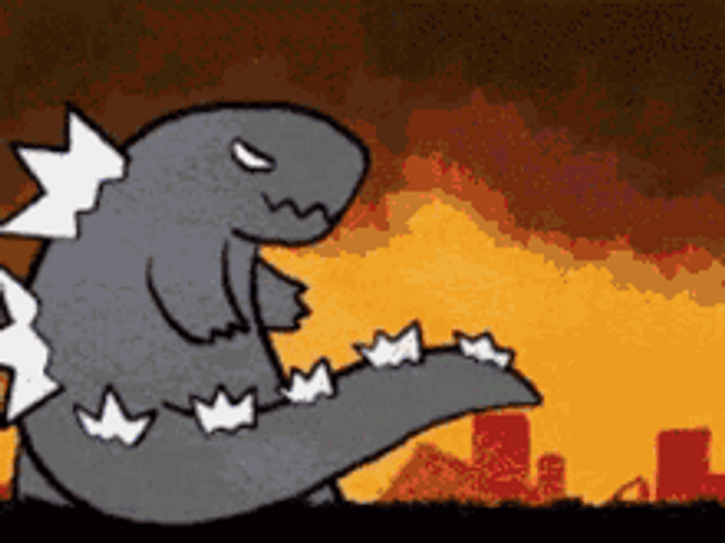 Godzilla Rainbow Laser GIF