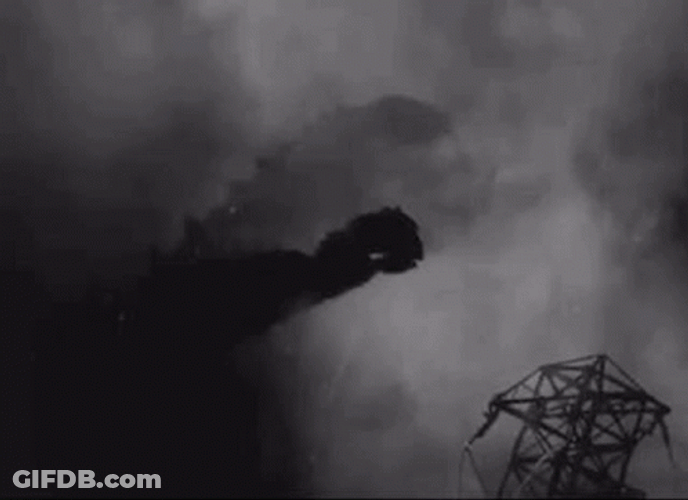 Godzilla Roars From The Mist GIF