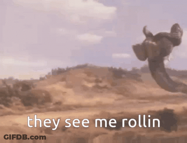 Godzilla Sliding They See Me Rollin GIF