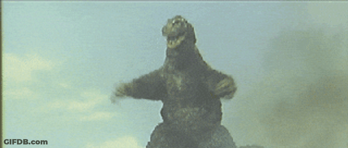 Godzilla Spreading Arms Dance GIF