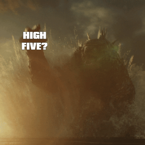 Godzilla Vs Kong High Five GIF