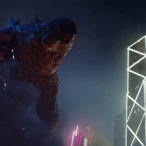 Godzilla Vs Kong Hitting Boulder GIF