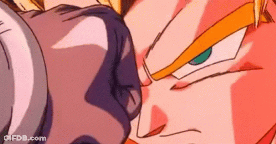 Gogeta Face Punch Gone GIF