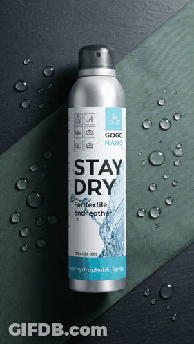 Gogo Nano Stay Dry Spray With Water Drops GIF