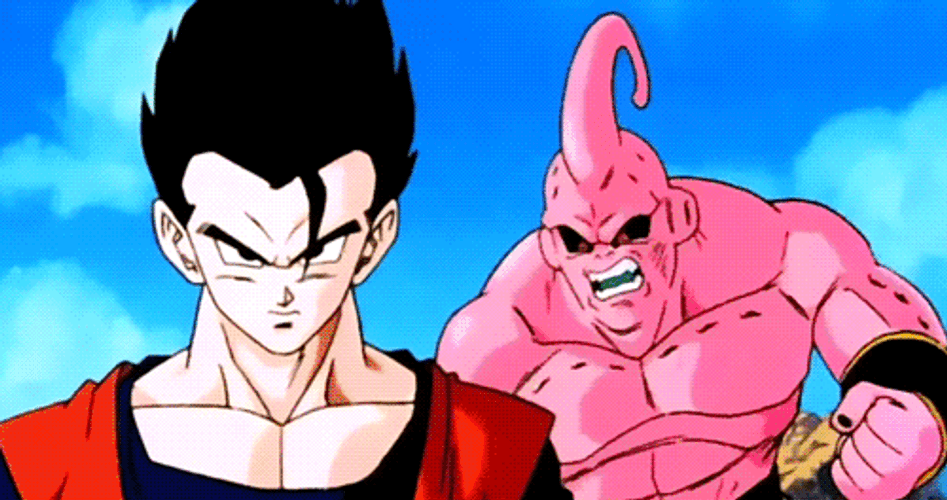 Gohan And Majinbuu Fight Scene GIF