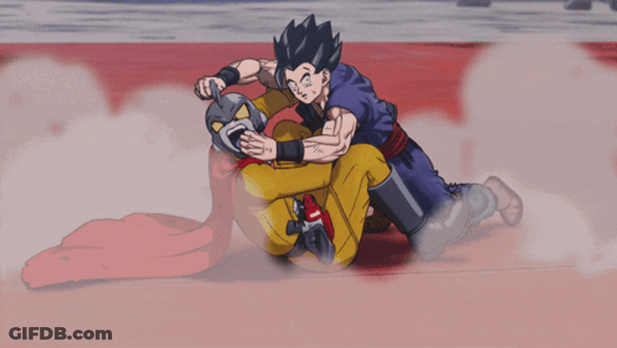 Gohan Holding Gamma 1 Head GIF