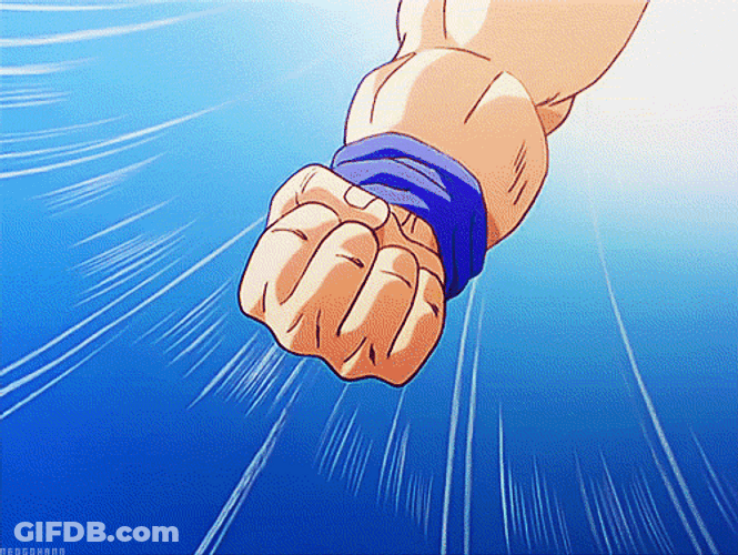 Gohan Punching Cell GIF