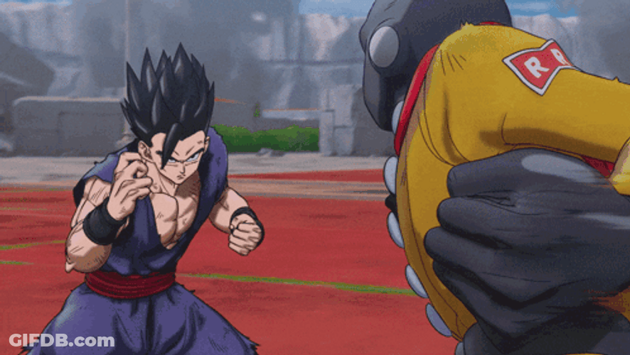 Gohan Striking Back At Gamma 1 GIF