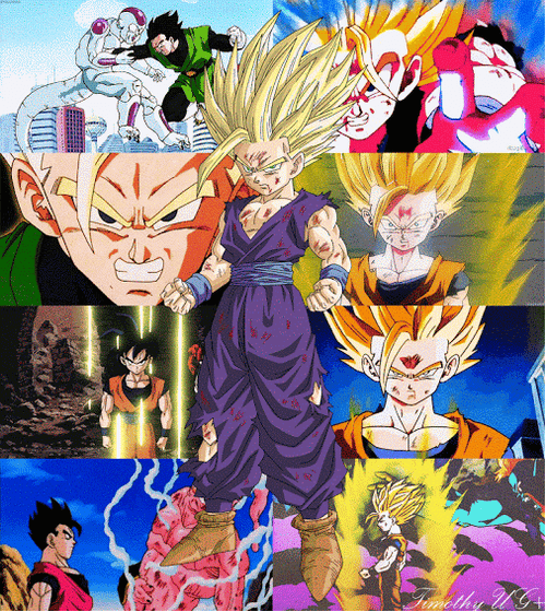 Gohan Transformations Collage GIF
