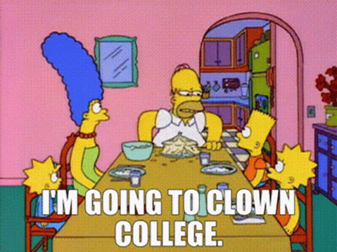 Going To Clown College Simpsons GIF