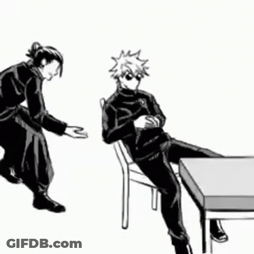 Gojo Fall From Chair Meme GIF